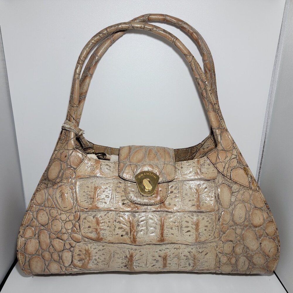 Brahmin Crocodile Leather Embossed Handbag